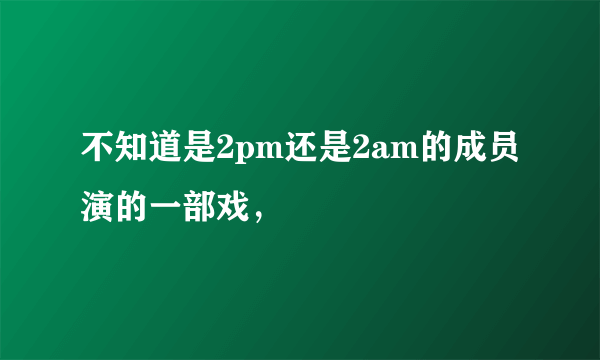 不知道是2pm还是2am的成员演的一部戏，