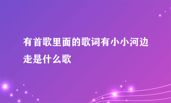 有首歌里面的歌词有小小河边走是什么歌