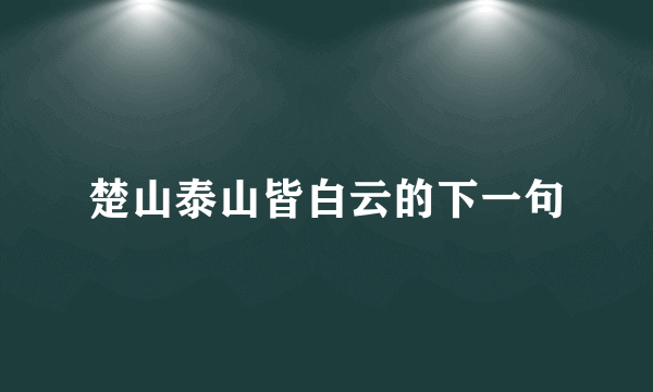 楚山泰山皆白云的下一句