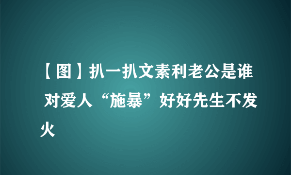 【图】扒一扒文素利老公是谁 对爱人“施暴”好好先生不发火