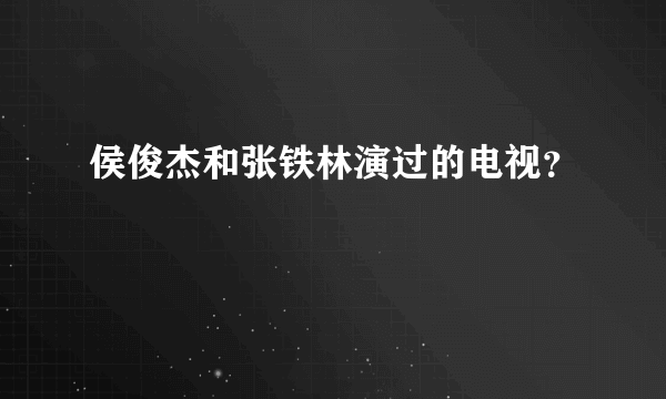 侯俊杰和张铁林演过的电视？