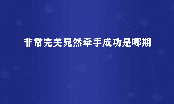 非常完美晁然牵手成功是哪期