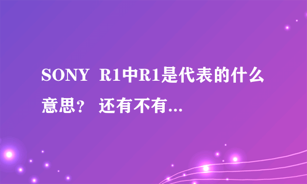 SONY  R1中R1是代表的什么意思？ 还有不有其他更好更详细关于R1的介绍！