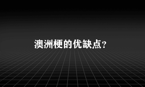 澳洲梗的优缺点？