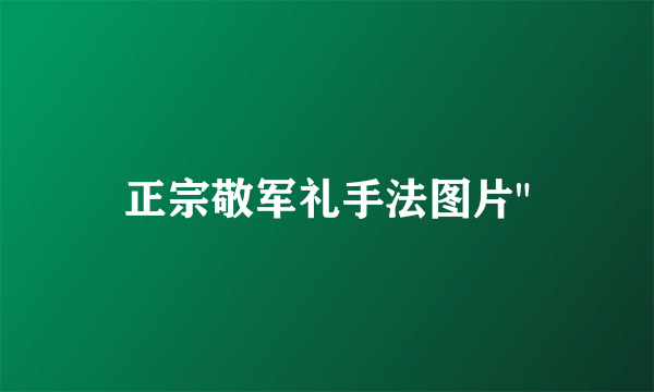 正宗敬军礼手法图片