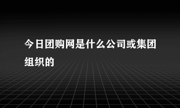 今日团购网是什么公司或集团组织的