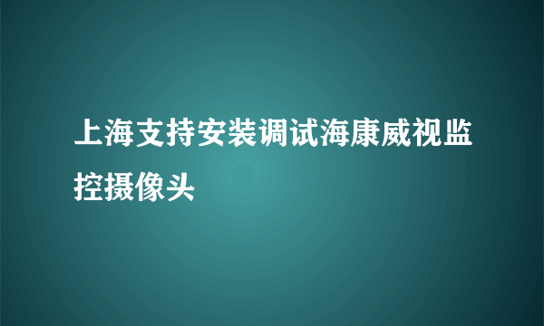 上海支持安装调试海康威视监控摄像头