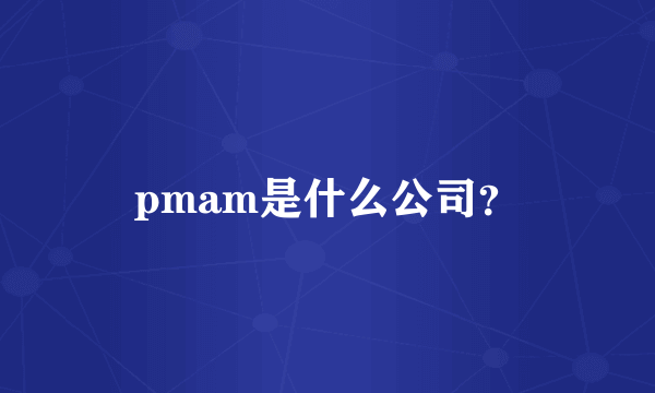 pmam是什么公司？