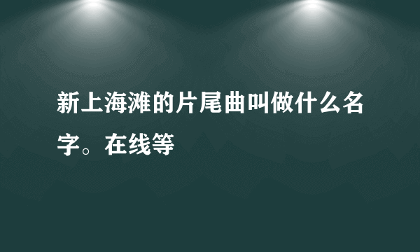 新上海滩的片尾曲叫做什么名字。在线等