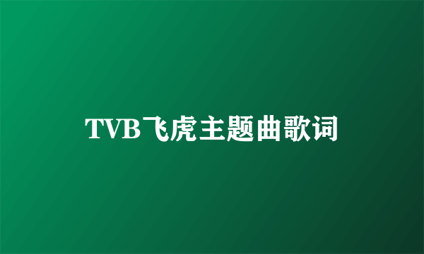 TVB飞虎主题曲歌词