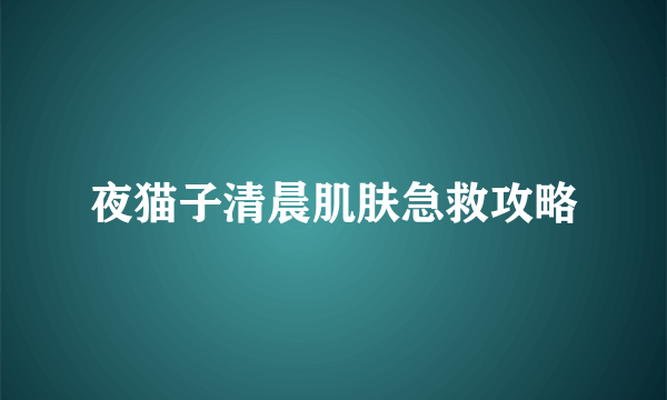 夜猫子清晨肌肤急救攻略