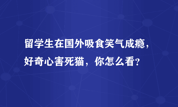 留学生在国外吸食笑气成瘾，好奇心害死猫，你怎么看？