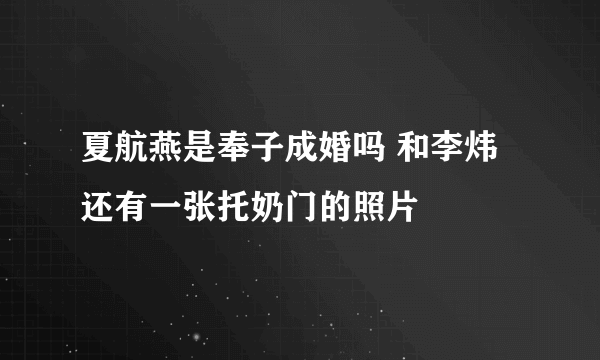 夏航燕是奉子成婚吗 和李炜还有一张托奶门的照片