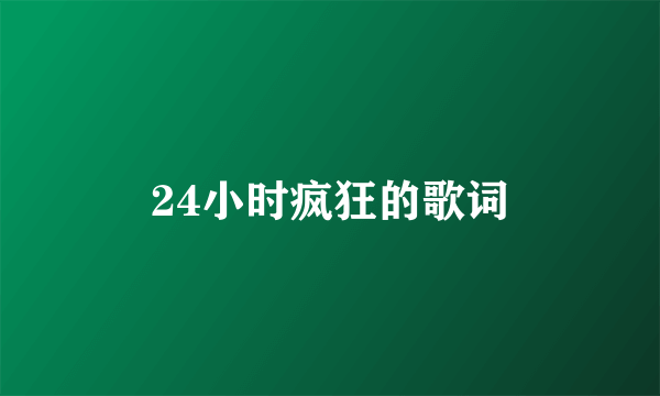 24小时疯狂的歌词