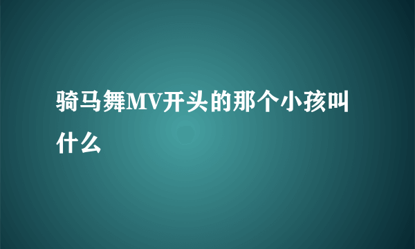 骑马舞MV开头的那个小孩叫什么