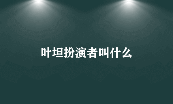 叶坦扮演者叫什么