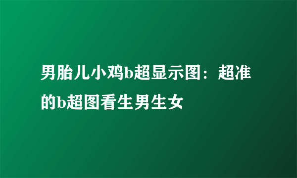 男胎儿小鸡b超显示图：超准的b超图看生男生女