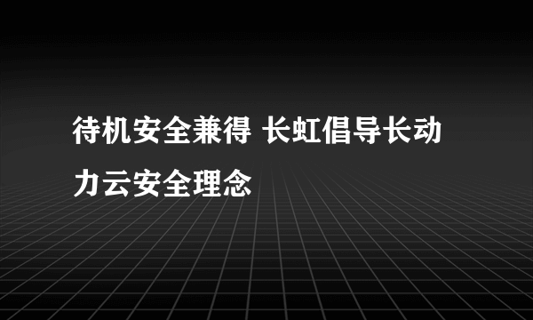 待机安全兼得 长虹倡导长动力云安全理念