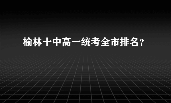 榆林十中高一统考全市排名？