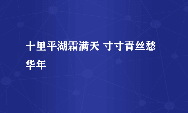 十里平湖霜满天 寸寸青丝愁华年