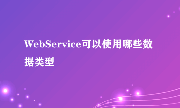 WebService可以使用哪些数据类型