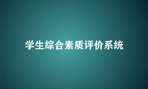 学生综合素质评价系统