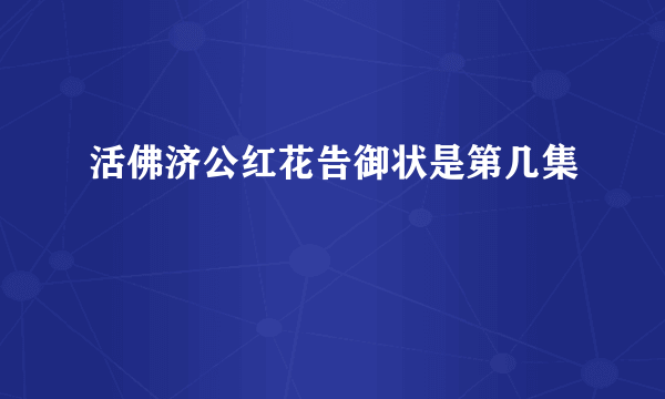 活佛济公红花告御状是第几集