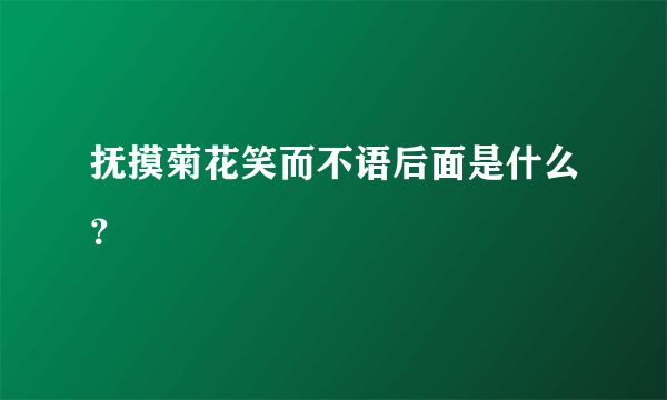 抚摸菊花笑而不语后面是什么？