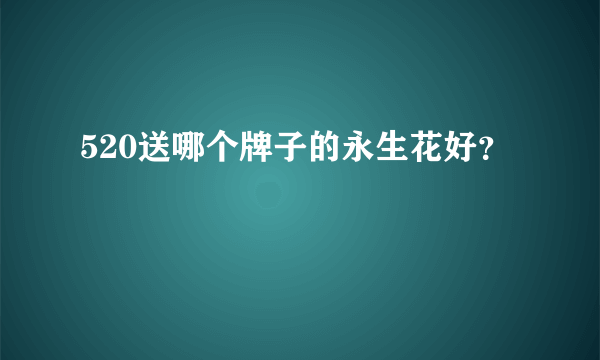 520送哪个牌子的永生花好？