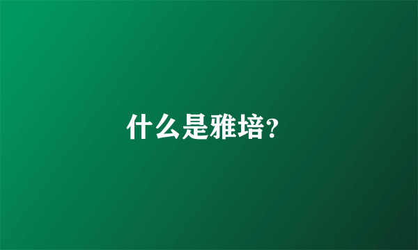 什么是雅培？