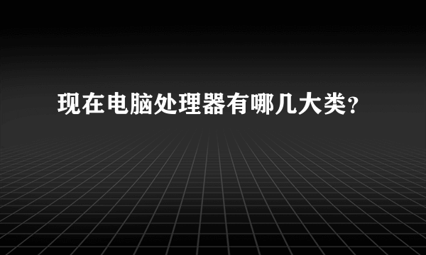 现在电脑处理器有哪几大类？