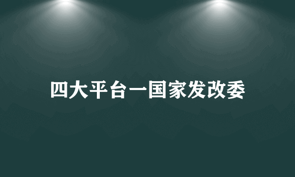 四大平台一国家发改委