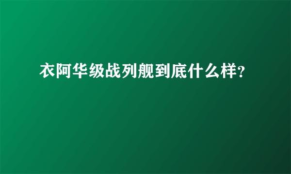 衣阿华级战列舰到底什么样？