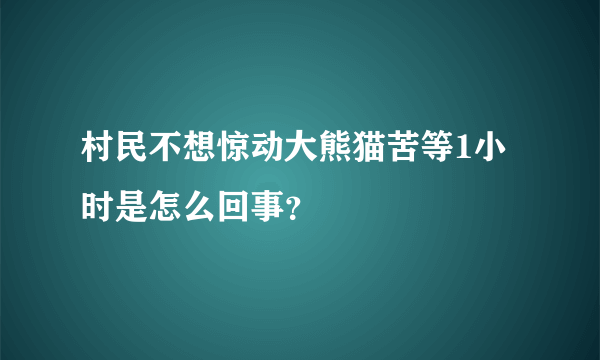 村民不想惊动大熊猫苦等1小时是怎么回事？