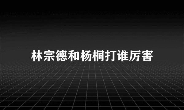 林宗德和杨桐打谁厉害