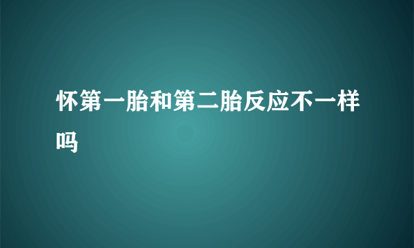 怀第一胎和第二胎反应不一样吗