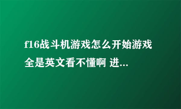 f16战斗机游戏怎么开始游戏 全是英文看不懂啊 进不去啊 急死人了