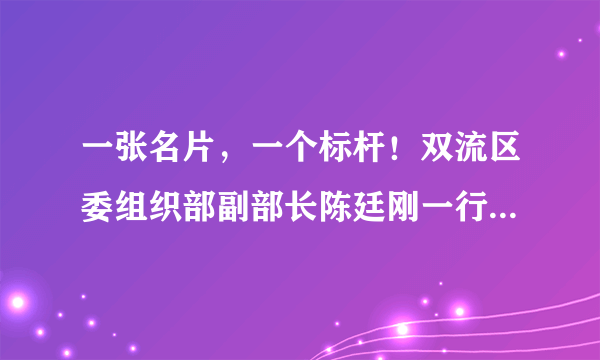 一张名片，一个标杆！双流区委组织部副部长陈廷刚一行点赞棠外