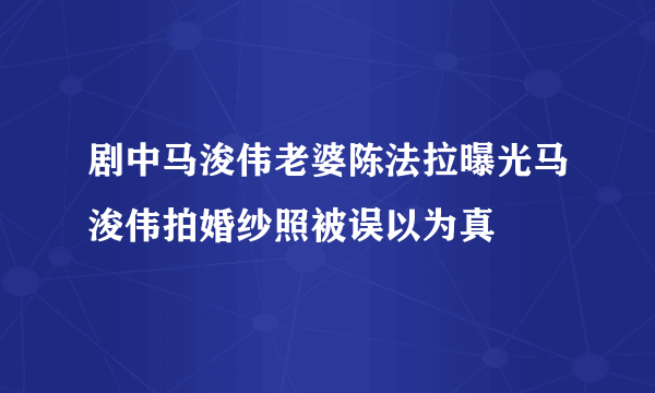 剧中马浚伟老婆陈法拉曝光马浚伟拍婚纱照被误以为真