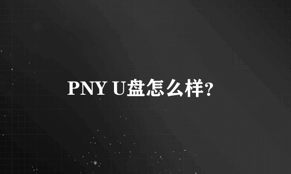 PNY U盘怎么样？