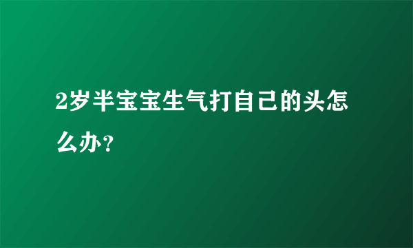 2岁半宝宝生气打自己的头怎么办？