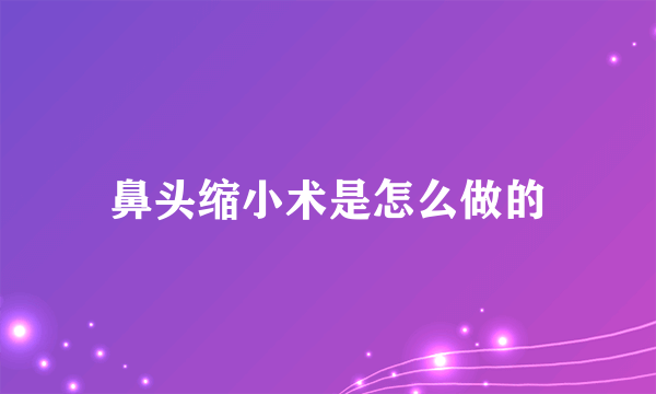 鼻头缩小术是怎么做的