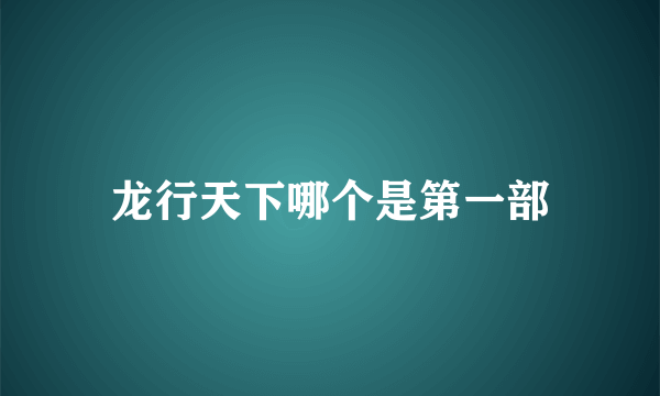 龙行天下哪个是第一部