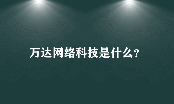 万达网络科技是什么？