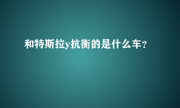 和特斯拉y抗衡的是什么车？