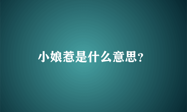 小娘惹是什么意思？