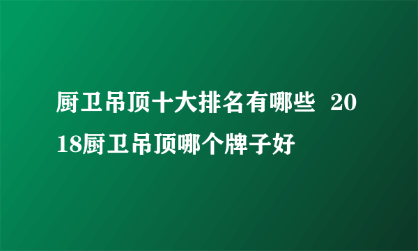 厨卫吊顶十大排名有哪些  2018厨卫吊顶哪个牌子好