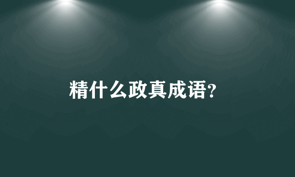 精什么政真成语？