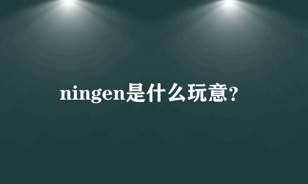 ningen是什么玩意？