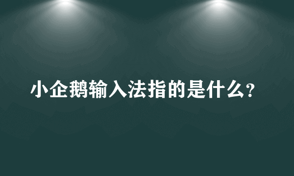 小企鹅输入法指的是什么？